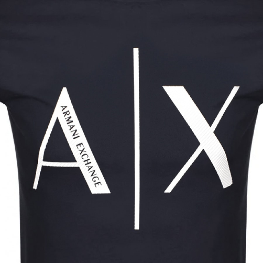 Alternative Image for ProductArmani Exchange Crew Neck Logo T Shirt Navy3
